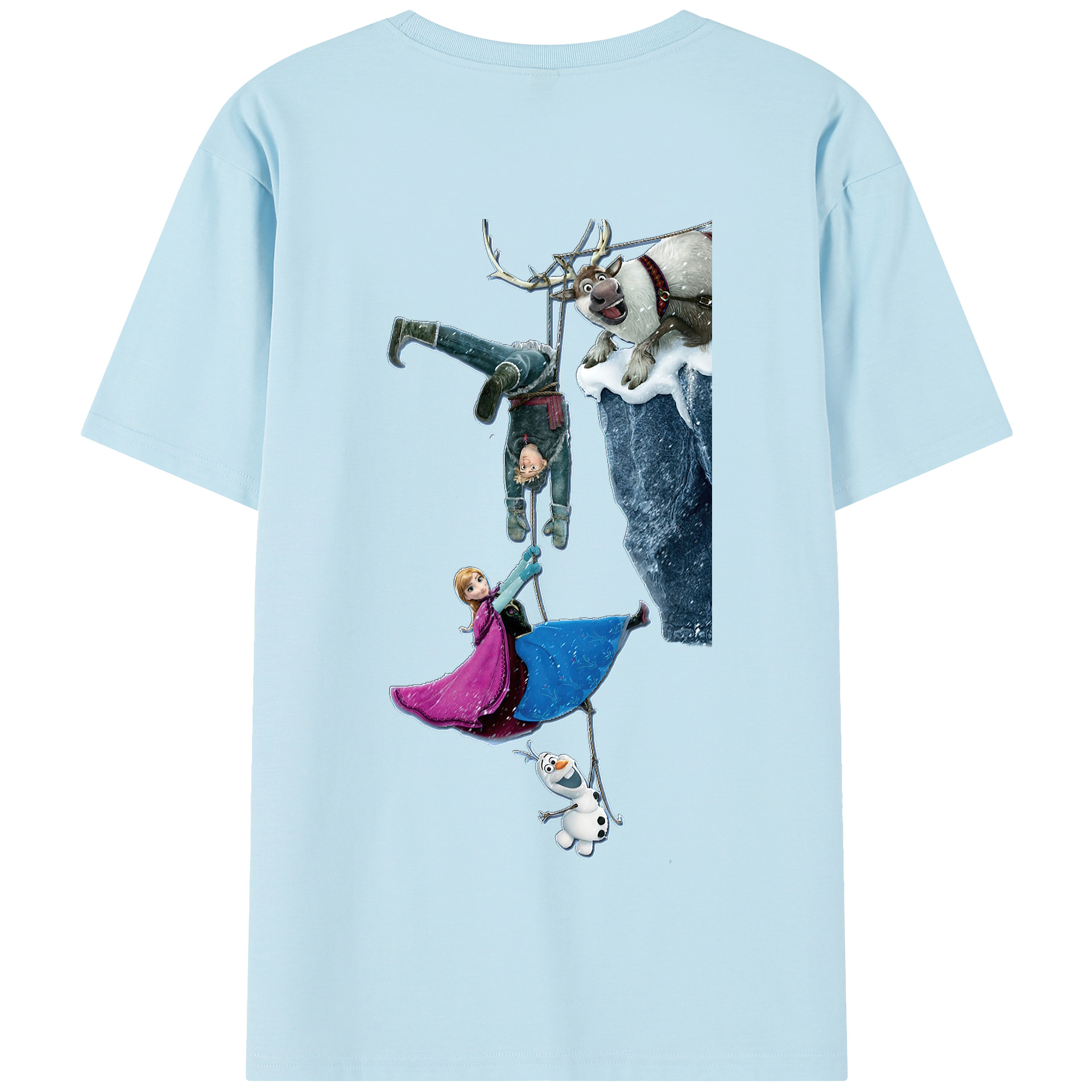 （画像用） アナと雪の女王 アンナ エルサ Frozen Anna Elsa 綿100％半袖Tシャツ（背面プリント）